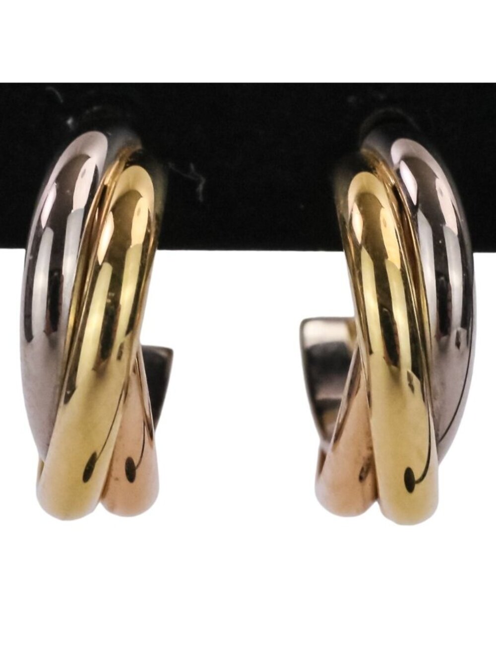 Cartier Trinity Earrings 18k Gold PG YG